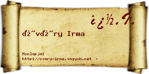Óváry Irma névjegykártya