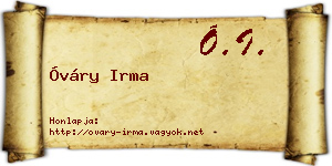 Óváry Irma névjegykártya